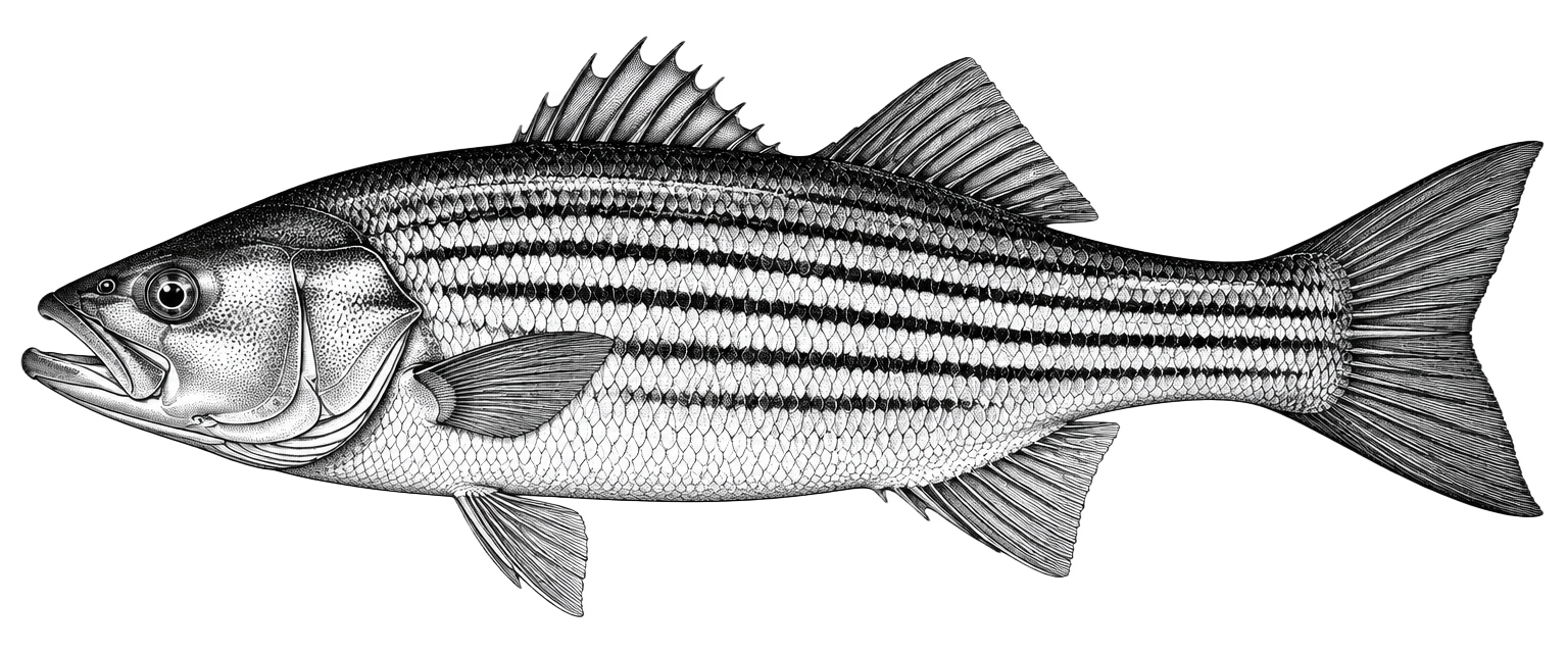 Striped bass illustration